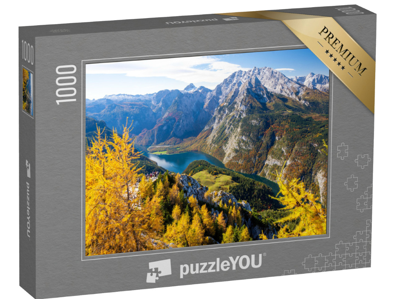 puzzle 1000 dílků „Watzmann u jezera Königssee v Národním parku Berchtesgaden, Bavorské Alpy“