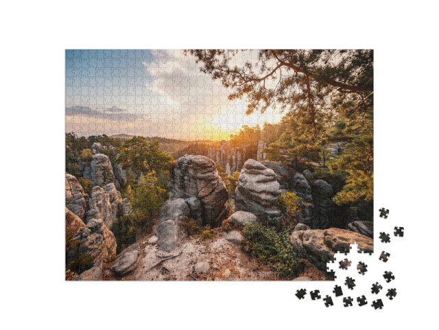 puzzle 1000 dílků „Prachovské skály, Český ráj, Česká republika“