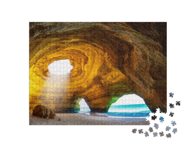 puzzle 1000 dílků „Neuvěřitelná jeskyně Benagil, Algarve, Portugalsko“