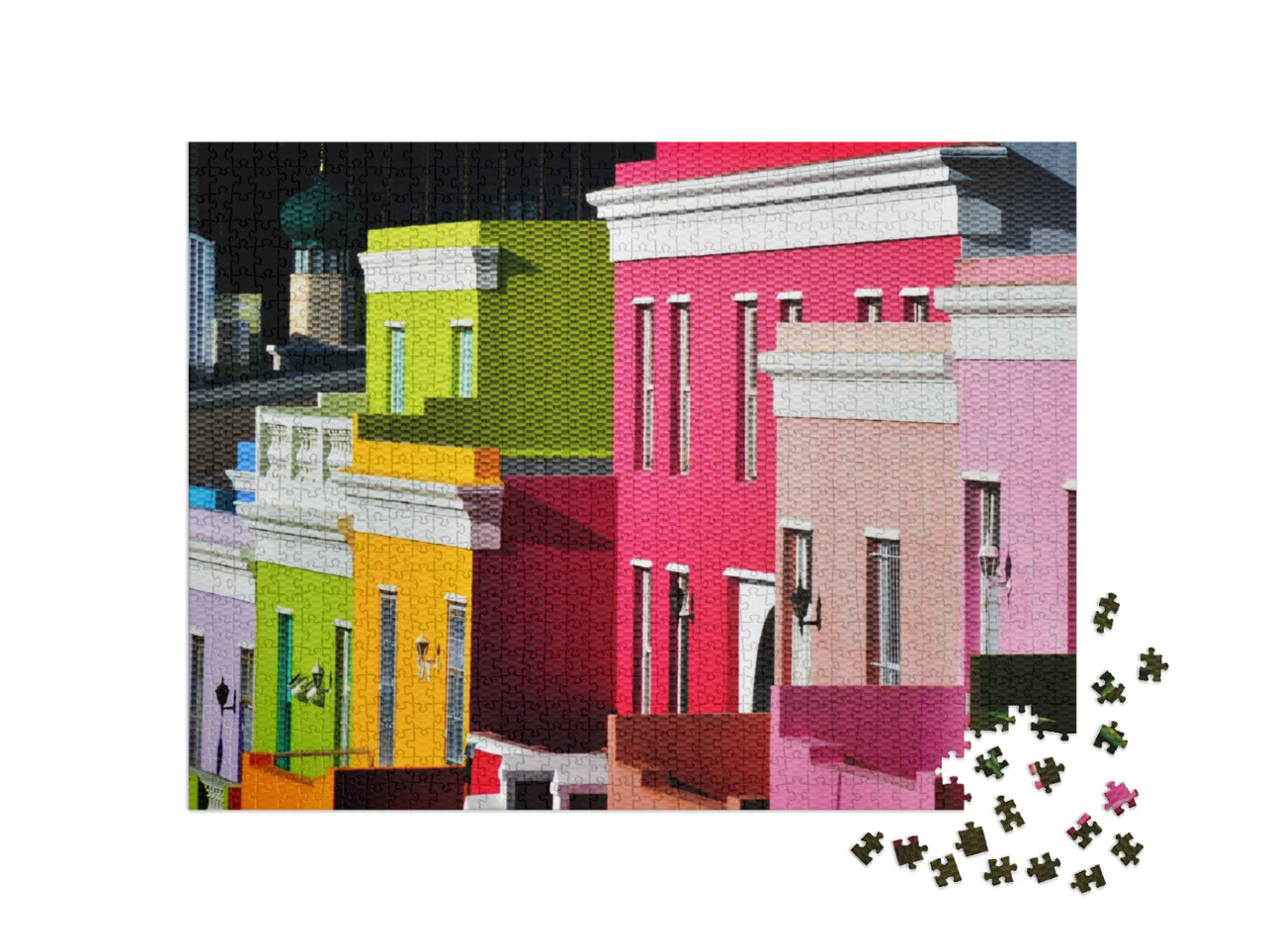 puzzle 1000 dílků „Krajina s barevnými domy v Bo-Kaap Cape Town“