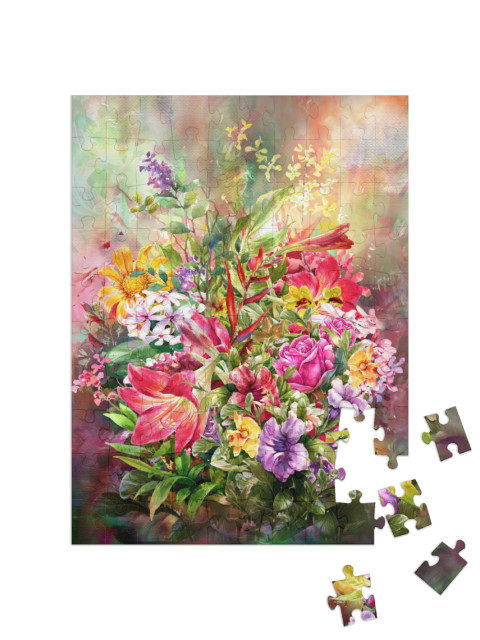 puzzle 100 dílků „Kytice barevných květin“