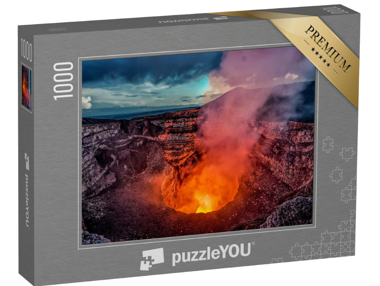 puzzle 1000 dílků „Výbuch sopečného kráteru v Masayi u Managuy, Nikaragua“