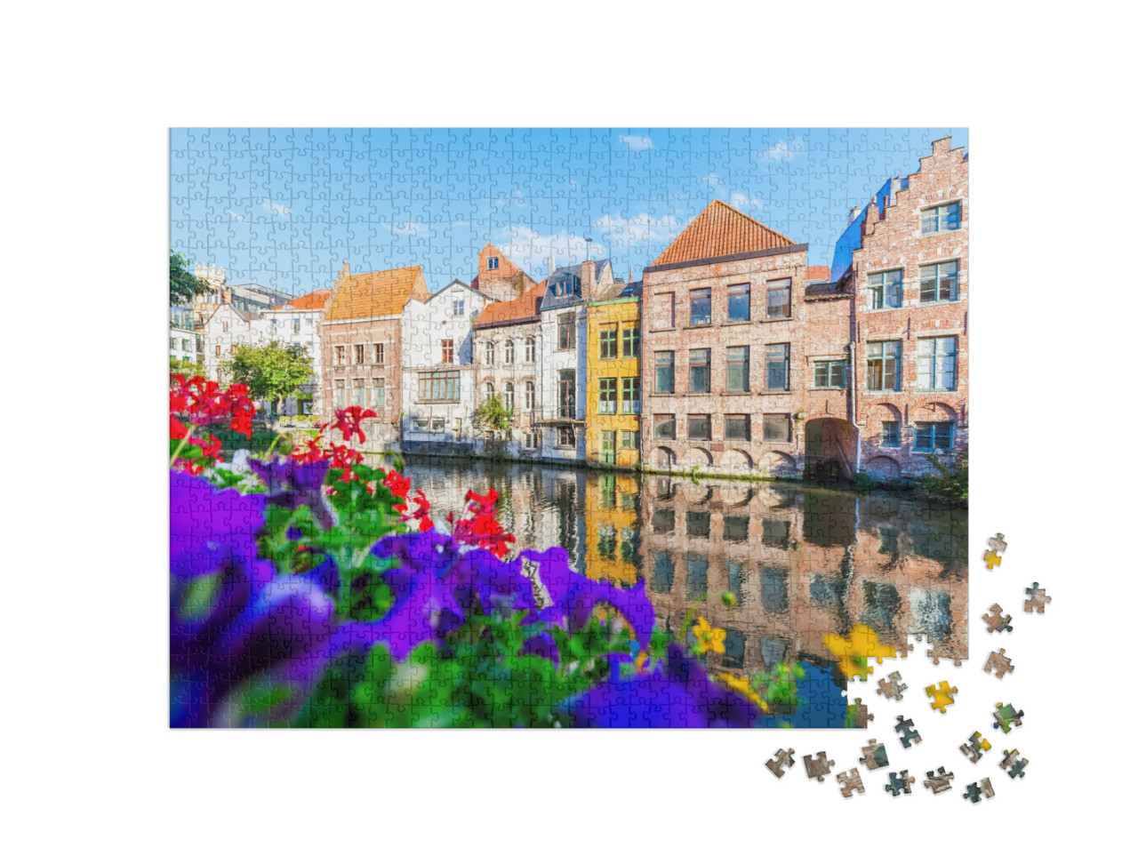 puzzle 1000 dílků „Idylický Gent, Belgie“