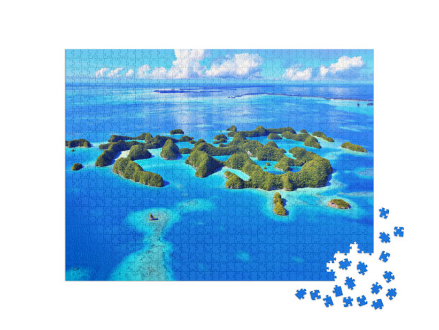 puzzle 1000 dílků „Malé ostrovy, moře a stromy“