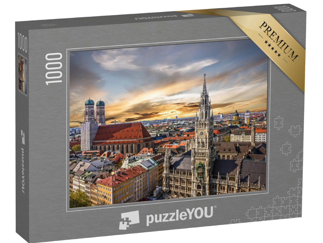 puzzle 1000 dílků „Západ slunce nad Mnichovem, Německo“