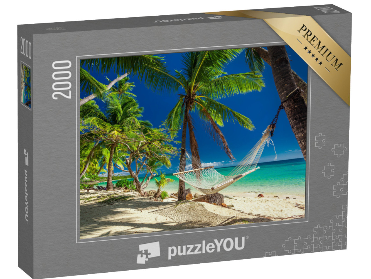 puzzle 2000 dílků „Houpací síť pod tropickými palmami, ostrovy Fidži“