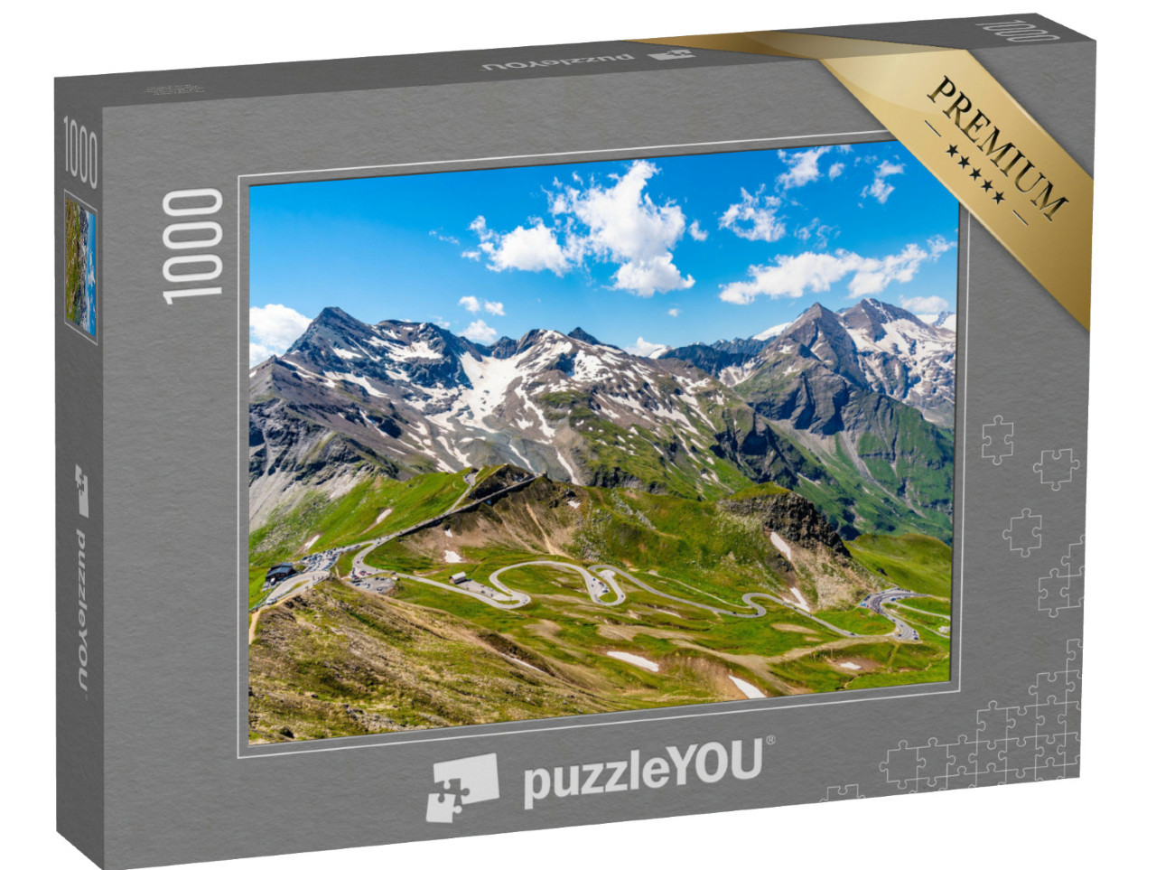 puzzle 1000 dílků „Vysokohorská silnice v Hohe Tauern, Rakousko“