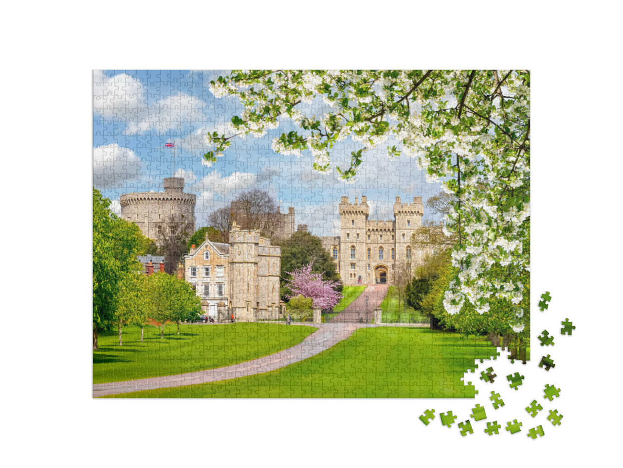 puzzle 1000 dílků „Dlouhá procházka na hrad Windsor, Anglie“