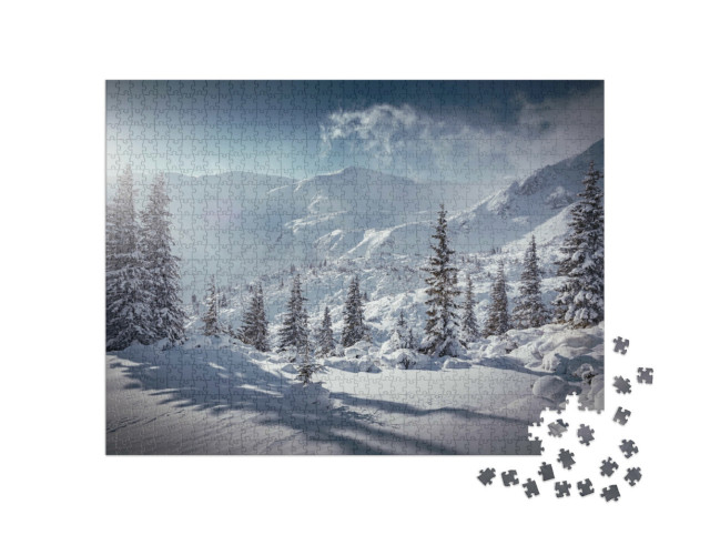 puzzle 1000 dílků „Zimní krajina“