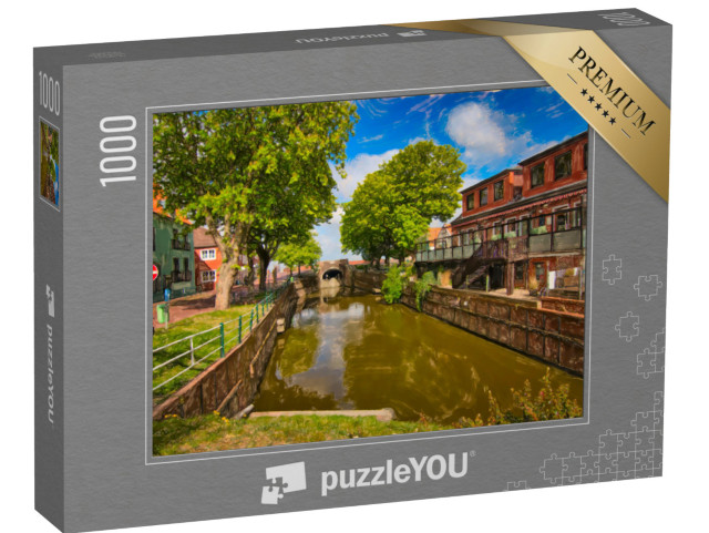 puzzle 1000 dílků „Kanál ke starému zdymadlu v Greetsielu, Německo“