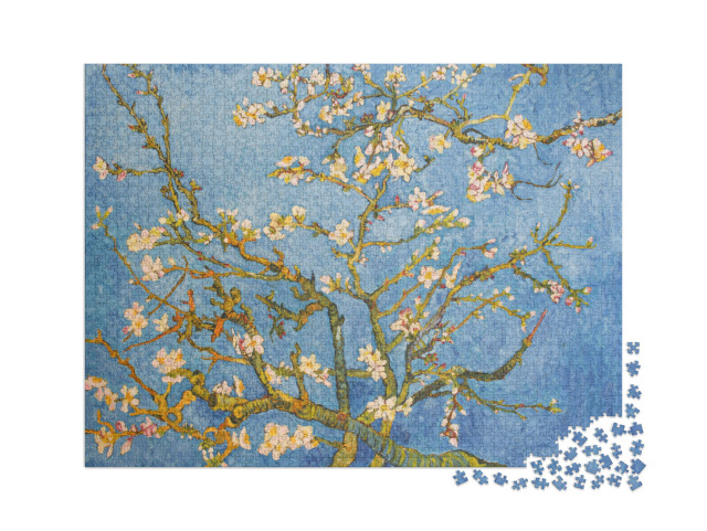puzzle 2000 dílků „Kvetoucí mandloň, podle Van Gogha 1890“