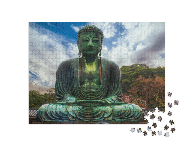 puzzle 1000 dílků „Velký Buddha z Kamakury, Kamakura Daibutsu, Japonsko“