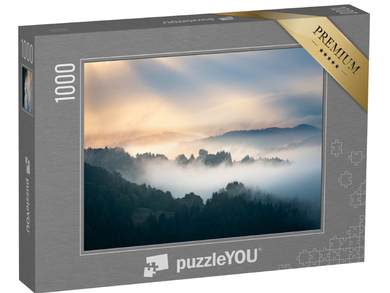 puzzle 1000 dílků „Mlha v Beskydech, Česká republika“