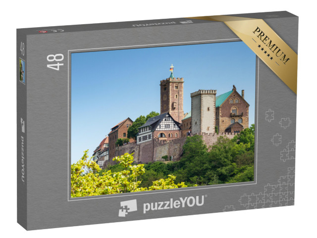 puzzle 48 dílků „Pohled na slavný hrad Wartburg - památku světového dědictví, Durynsko, Německo“