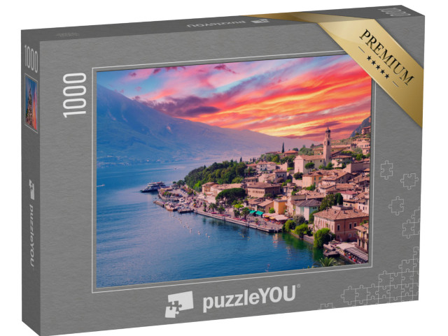 puzzle 1000 dílků „Limone sul Garda v záři zapadajícího slunce, Itálie“