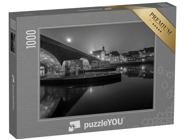 puzzle 1000 dílků „Kamenný most v Regensburgu v noci“