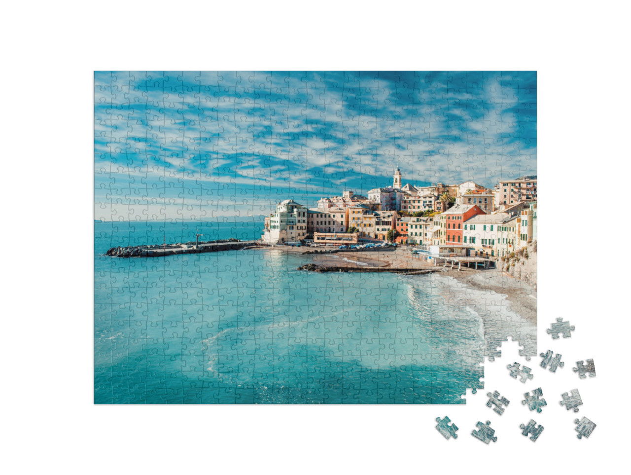 puzzle 500 dílků „Bogliasco, stará rybářská vesnice v Itálii“