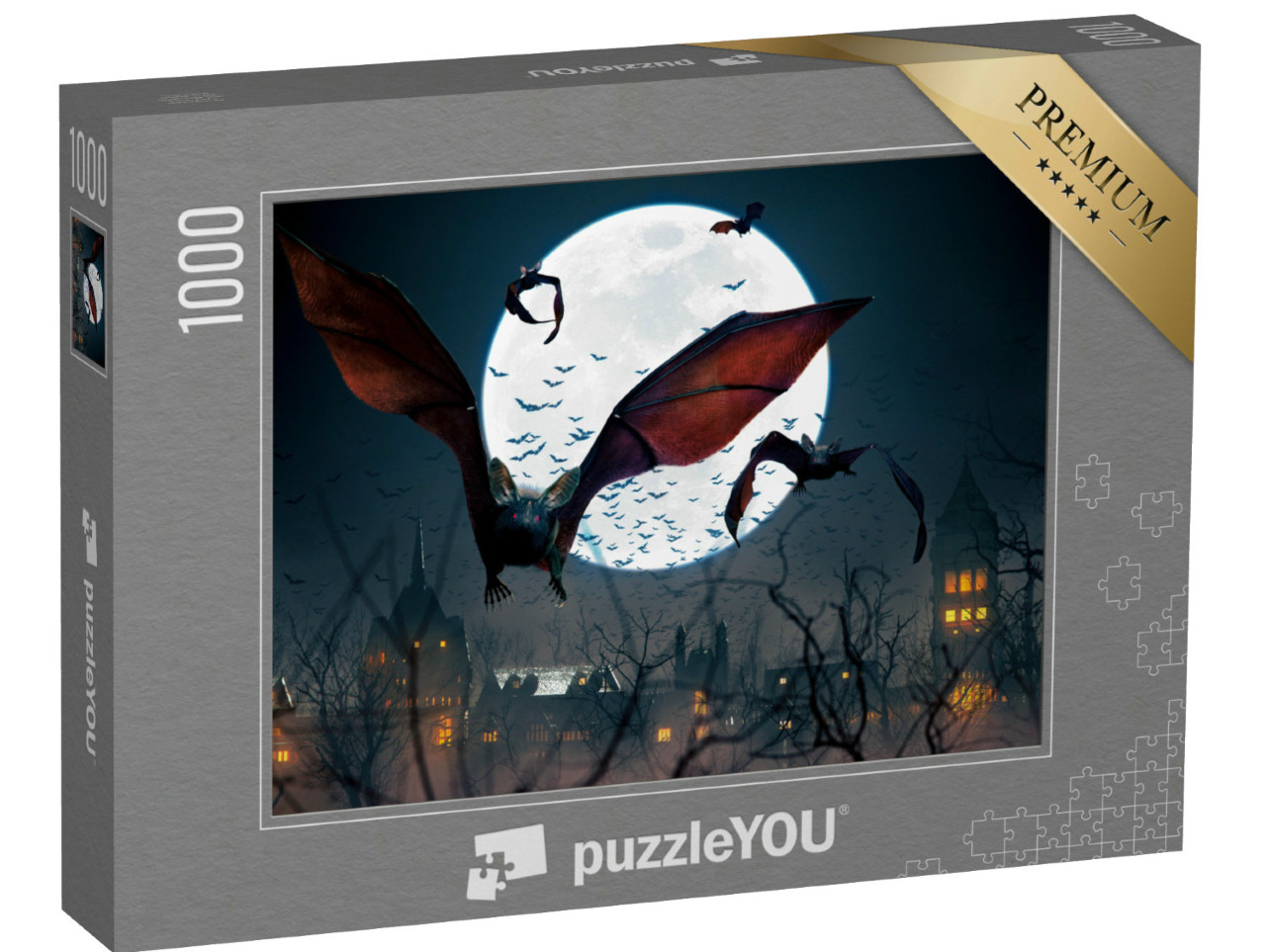 puzzle 1000 dílků „Létající netopýři za úplňkové noci“