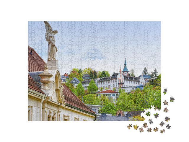 puzzle 1000 dílků „Panoramatický pohled na lázeňské město Baden-Baden, Německo“