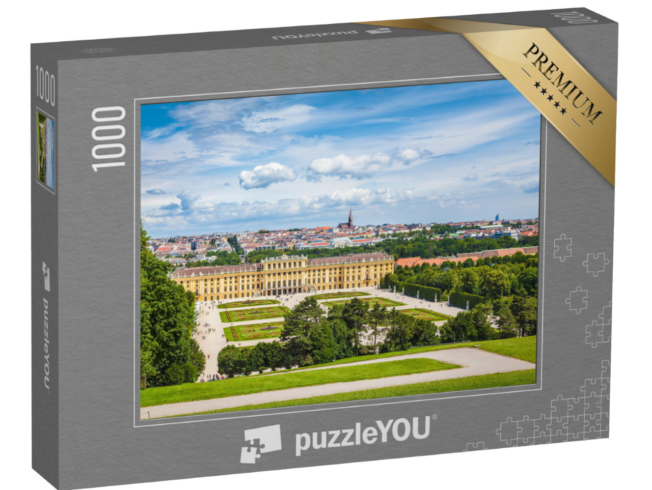 puzzle 1000 dílků „Zámek Schönbrunn s Velkou zahradou s partery“