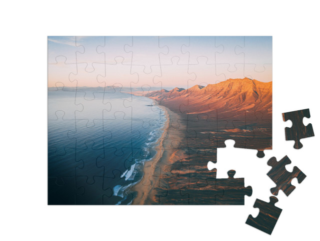 puzzle 48 dílků „Letecký pohled: Panorama Cofete, Fuerteventura“