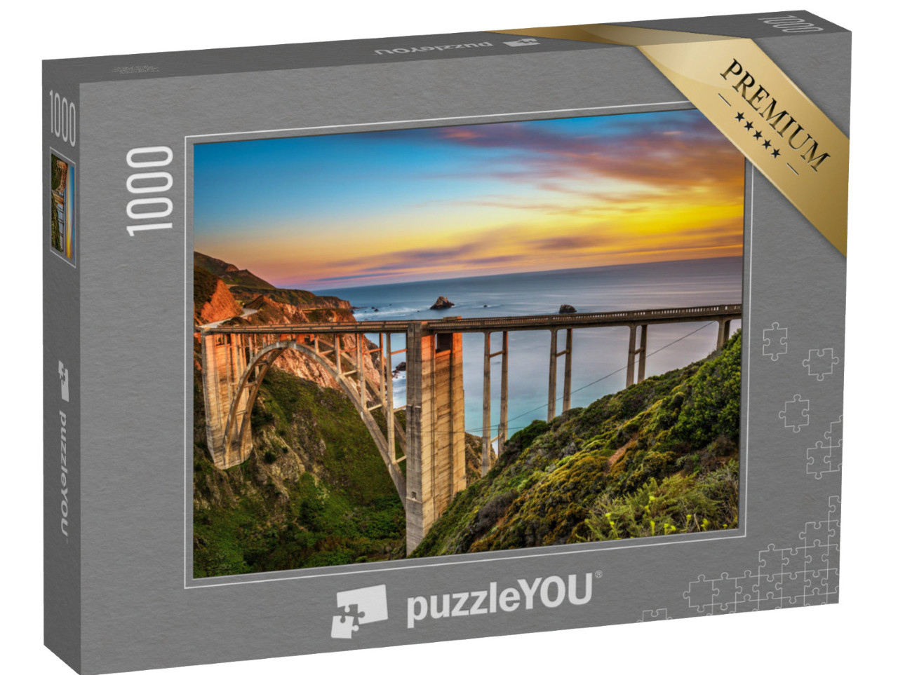 puzzle 1000 dílků „Pacific Coast Highway při západu slunce, Kalifornie, USA“