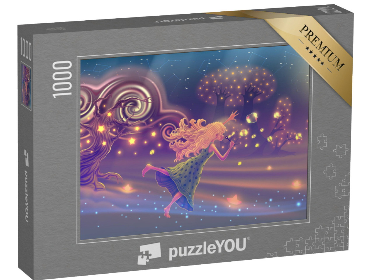 puzzle 1000 dílků „Snící dívka s mýdlovými bublinami“