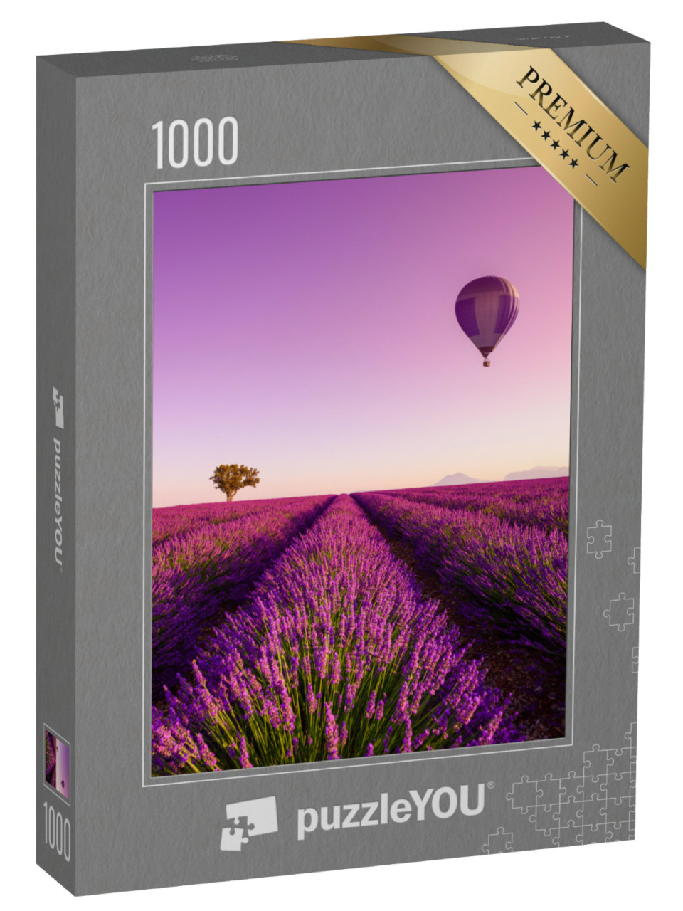 puzzle 1000 dílků „Východ slunce nad levandulovým polem v Provence, Francie“