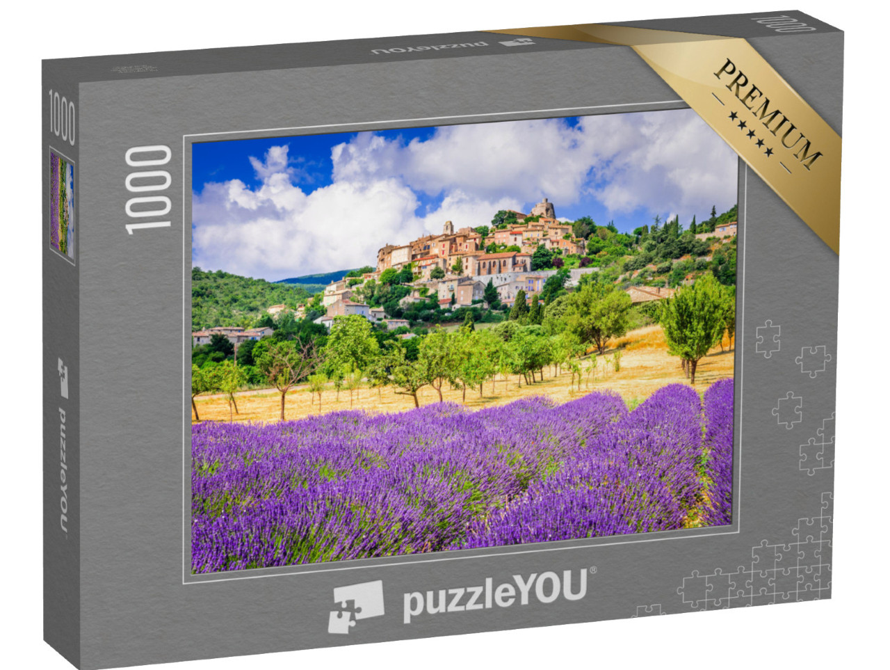 puzzle 1000 dílků „Simiane-la-Rotonde, chatová osada, Provence, Francie“