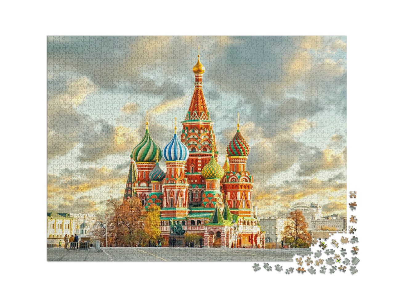 puzzle 2000 dílků „Chrám Vasila Blaženého na Rudém náměstí, Moskva, Rusko“
