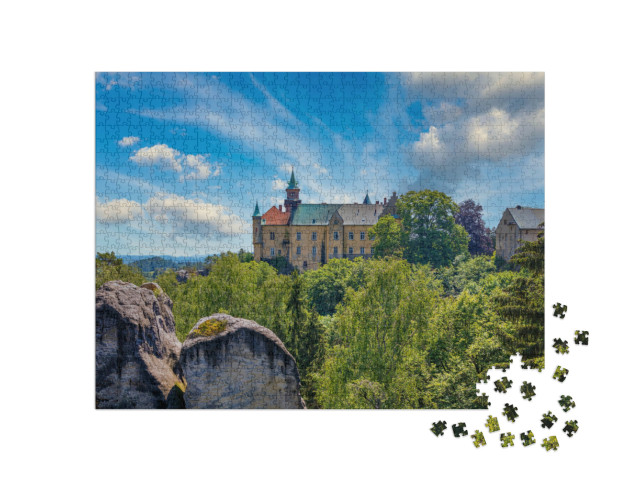 puzzle 1000 dílků „Zámek Hrubá Skála, Český ráj, Česká republika“