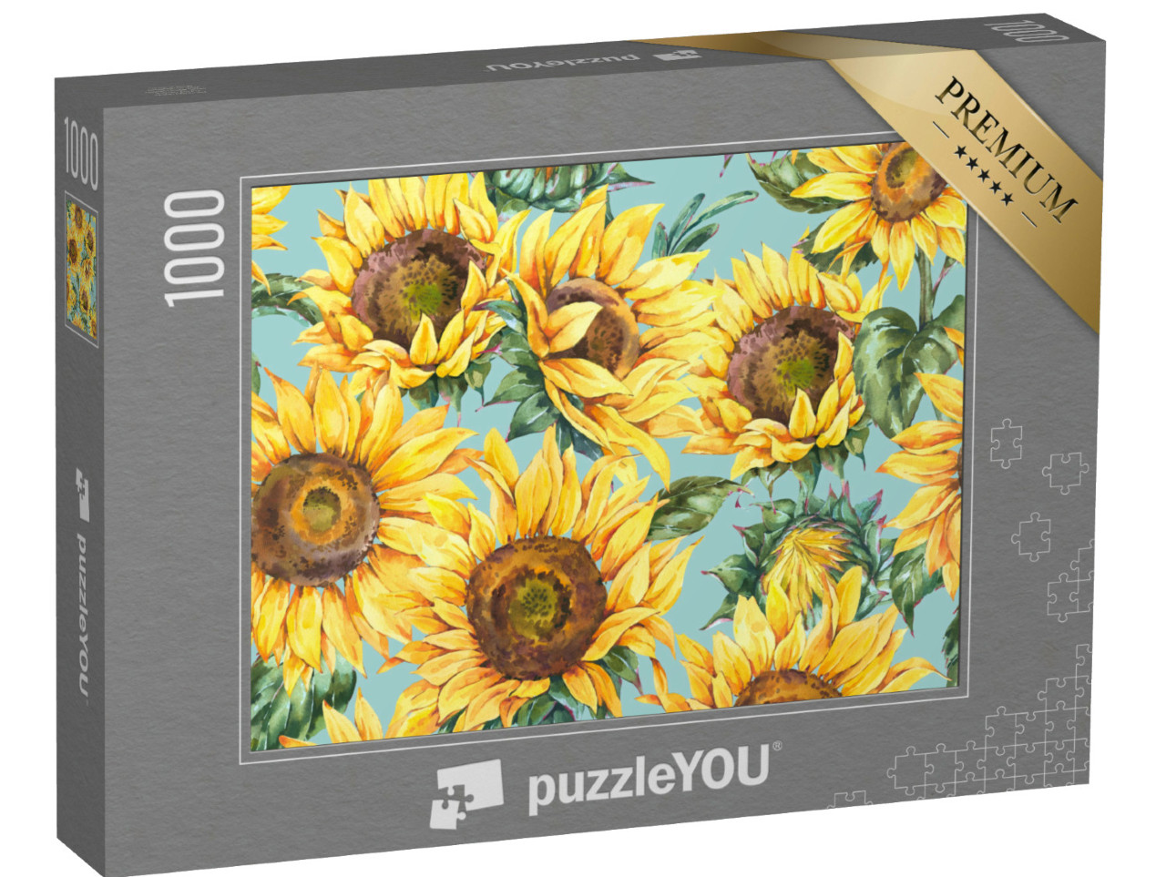 puzzle 1000 dílků „Krásné slunečnice v poli Přírodní pozadí, slunečn...“