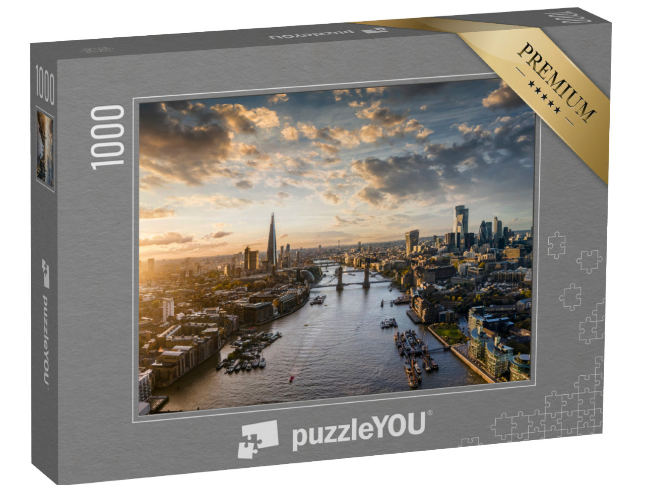 puzzle 1000 dílků „Široký panoramatický pohled na moderní panorama Londýna, Spojené království“