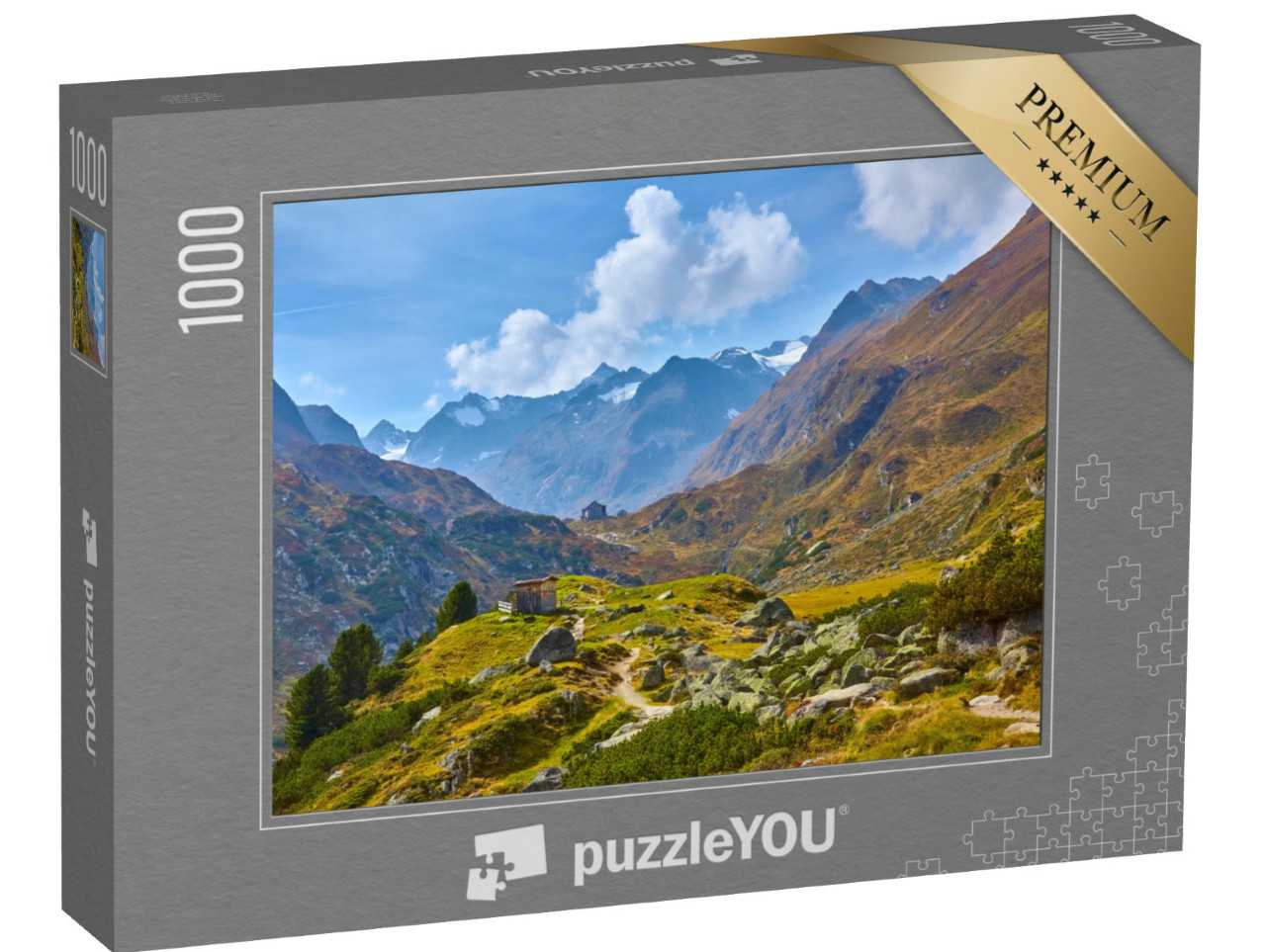 puzzle 1000 dílků „Pěší turistika v údolí Stubai v Rakousku“