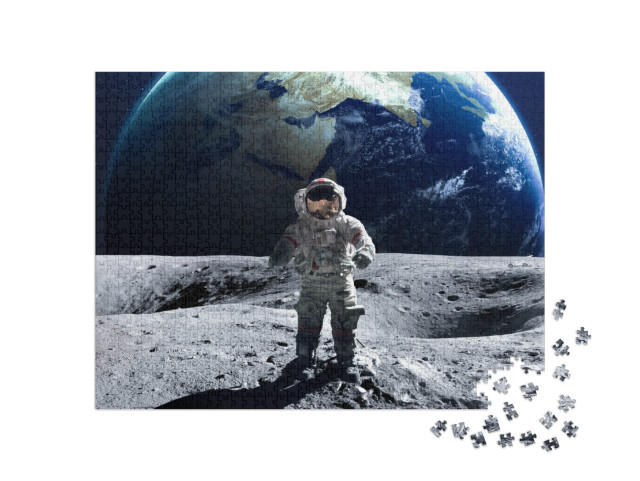 puzzle 1000 dílků „Astronaut při výstupu do kosmu na Měsíci“