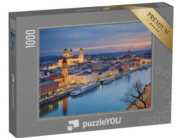 puzzle 1000 dílků „Pasov na Dunaji za soumraku“