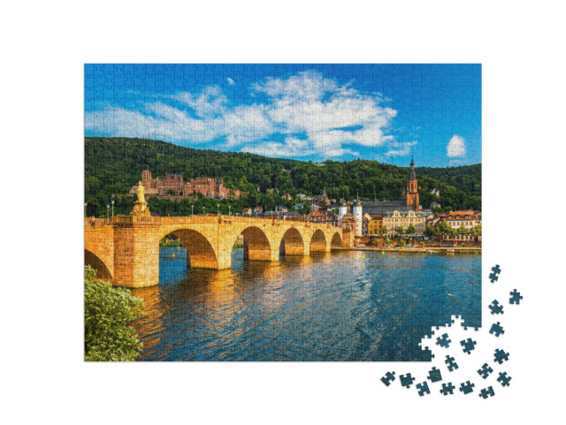 puzzle 1000 dílků „Pohled přes řeku Neckar na Heidelberg, Německo“