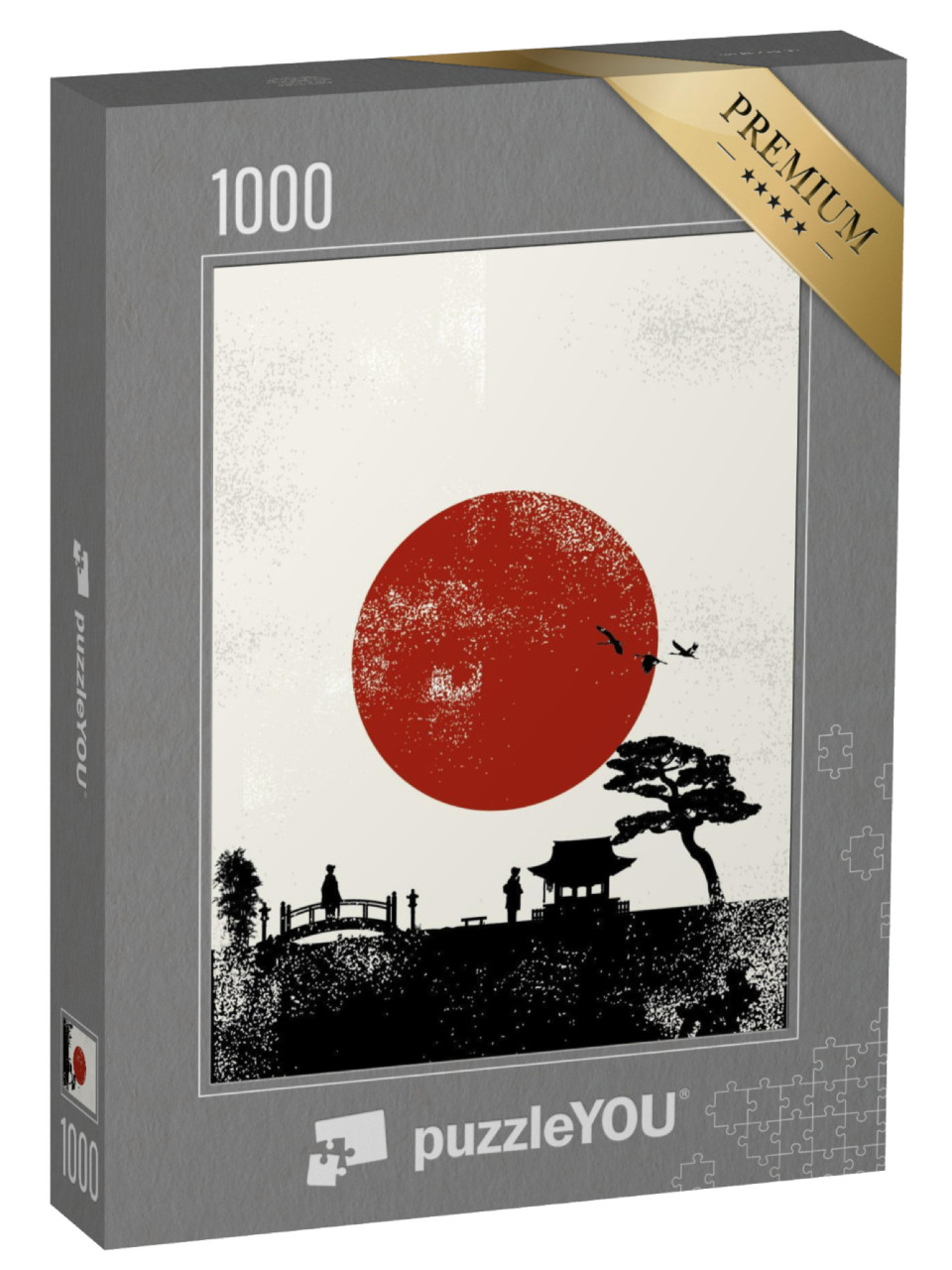 puzzle 1000 dílků „Plakát Japonsko krajina, vektor“