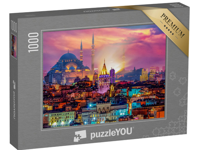 puzzle 1000 dílků „Istanbulské panorama s Galatskou věží a mešitou Suleymaniye“