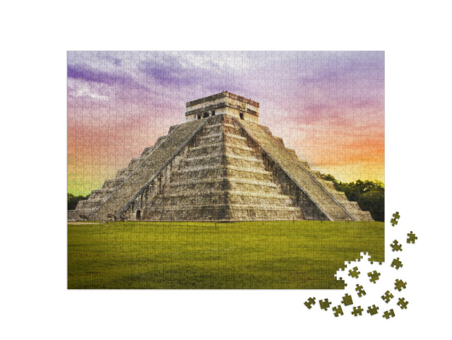 puzzle 1000 dílků „Kukulkánský chrám Maja v Chichén Itzá, Mexiko“