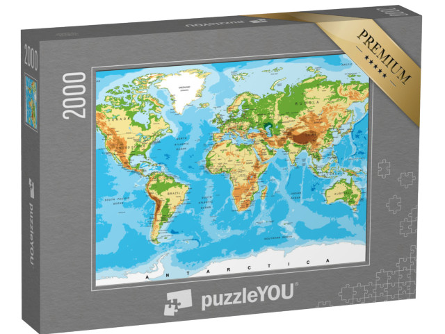 puzzle 2000 dílků „Fyzická mapa světa“