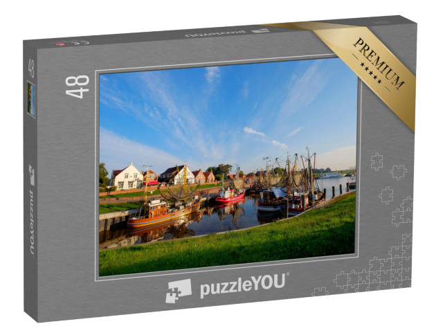puzzle 48 dílků „Rybářský přístav Greetsiel, Německo“