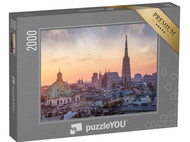 puzzle 2000 dílků „Panorama Vídně s katedrálou svatého Štěpána, Rakousko“