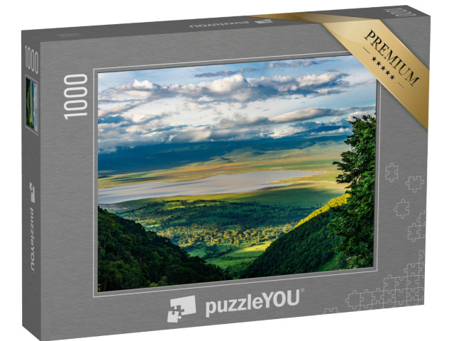 puzzle 1000 dílků „Pohled na dno kráteru Ngorongoro“