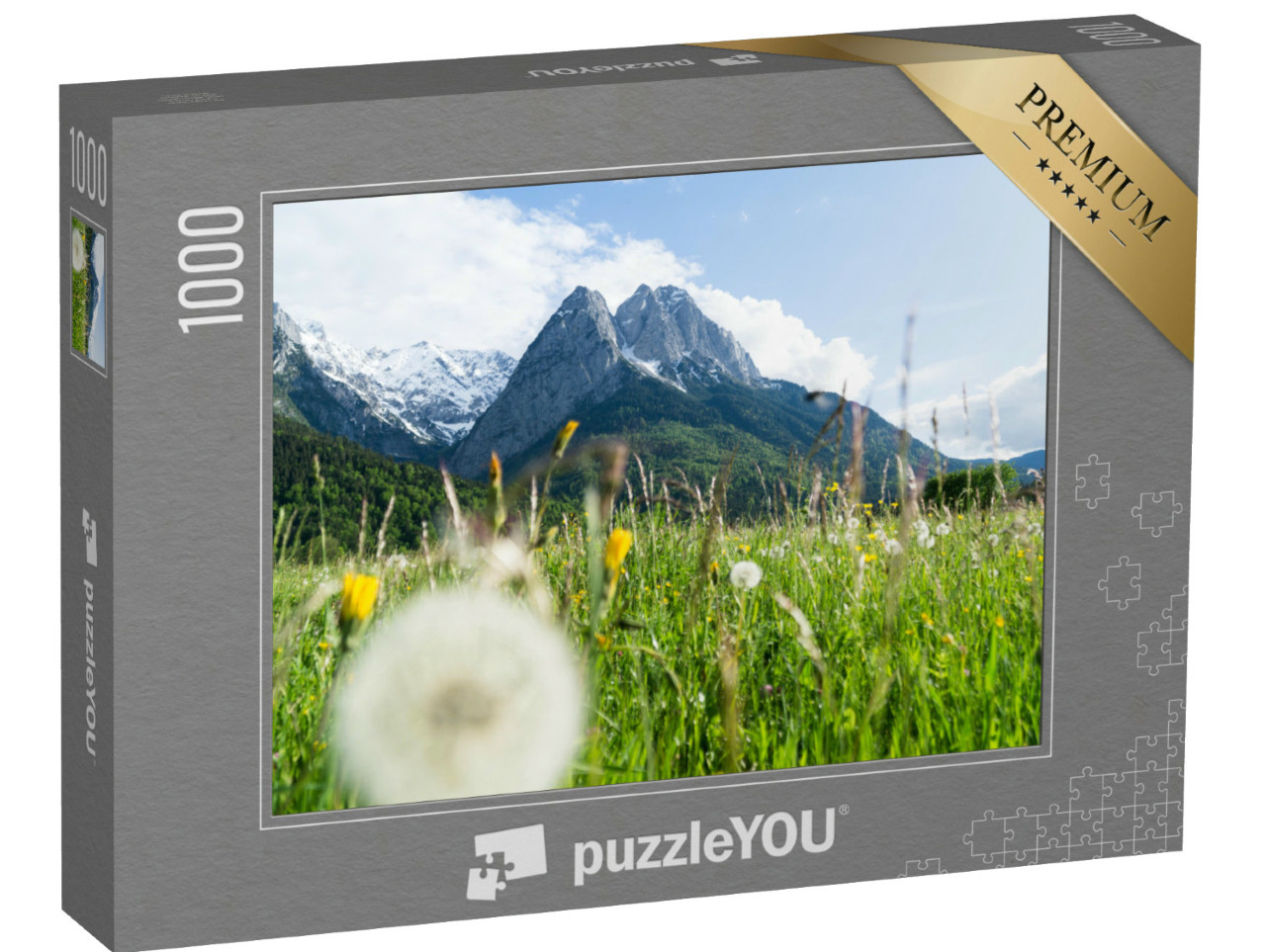 puzzle 1000 dílků „Zugspitze na květnatých loukách“