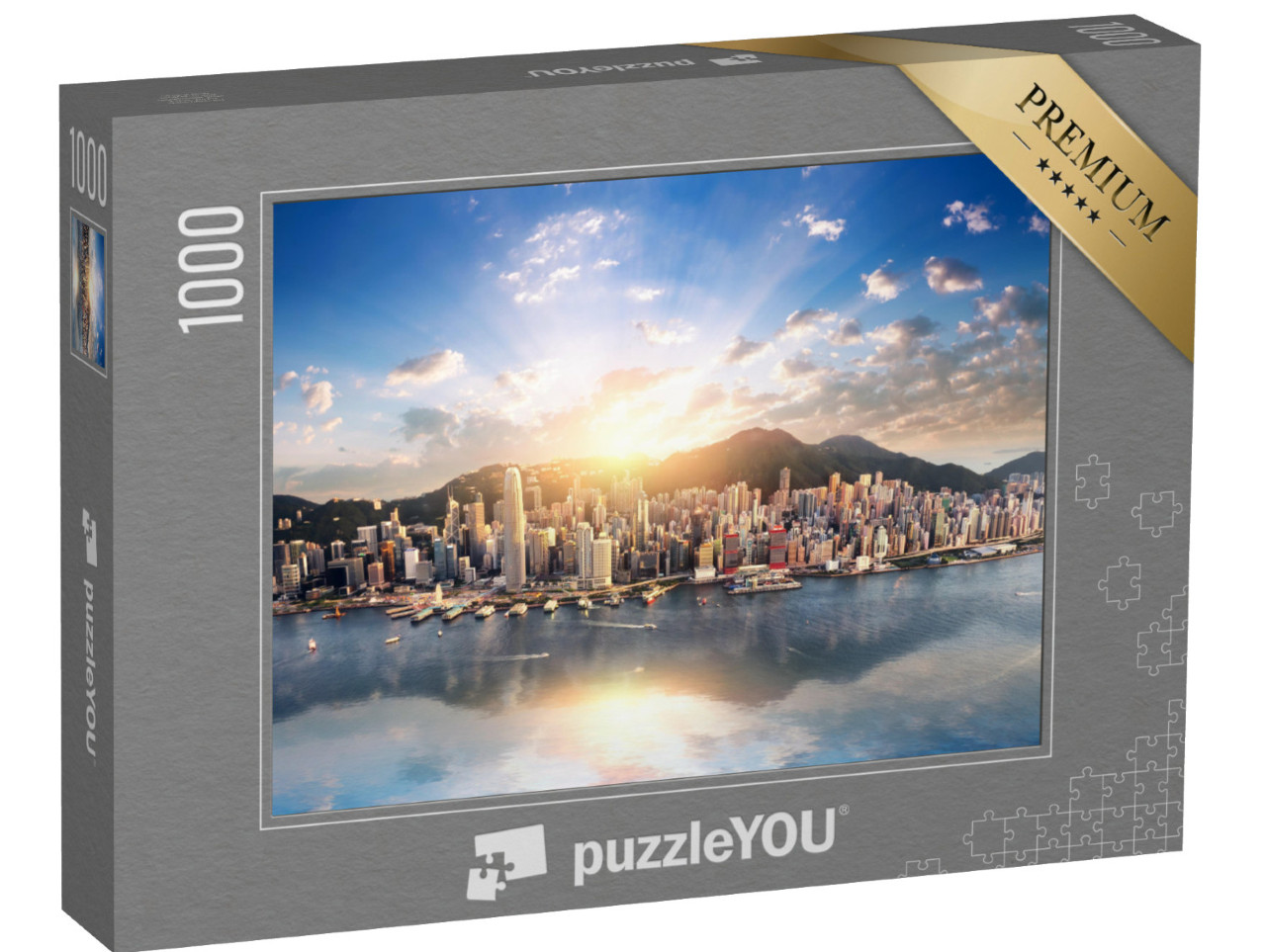 puzzle 1000 dílků „Západ slunce nad Hongkongem“