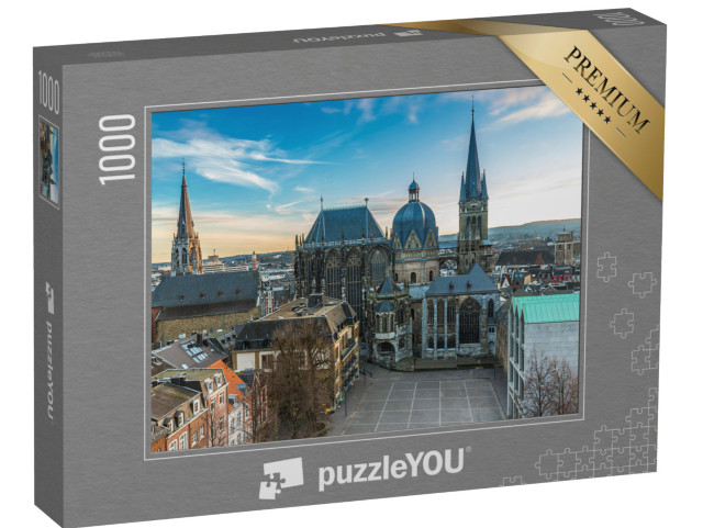 puzzle 1000 dílků „Katedrála v Cáchách za klidného rána“