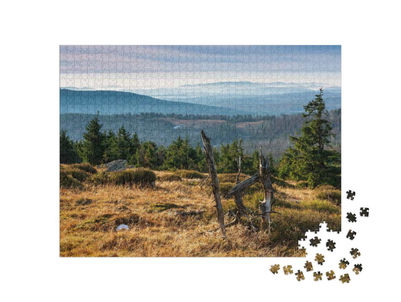 puzzle 1000 dílků „Pohled z Brockenu na národní park Harz, Německo“