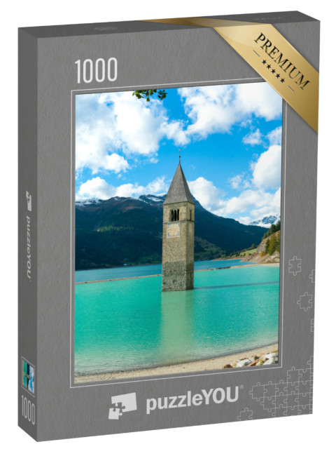 puzzle 1000 dílků „Zbylá kostelní věž staré vesnice“