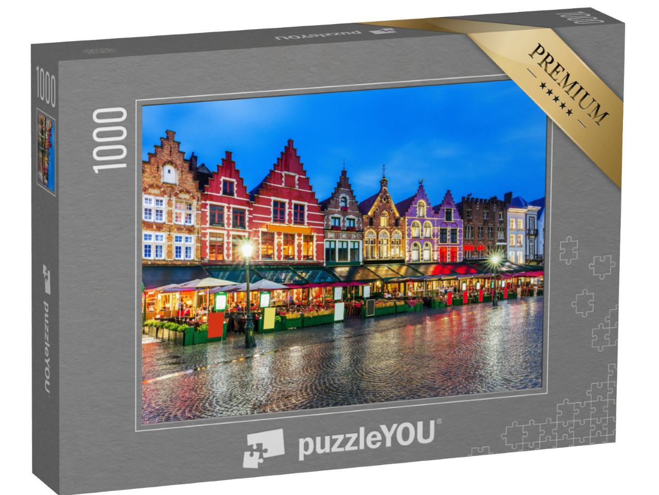 puzzle 1000 dílků „Náměstí Grote Markt v noci, Brusel, Belgie“